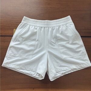 Athleta White Elastic Waist Shorts